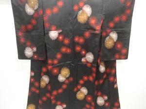 大正ロマン　抽象花模様織出し着物